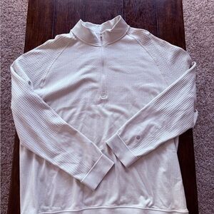 Lululemon Men's White Quarter-Zip Sweater